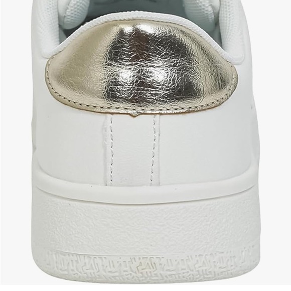 Niluber Size 6 Star Sneakers Low Top Comfortable Cushioned White Gold Sneakers - Picture 4 of 11